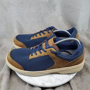 Orthofeet Shoes Mens Size 10 D Blue Mesh & Leather Tabor Orthopedic Sneakers